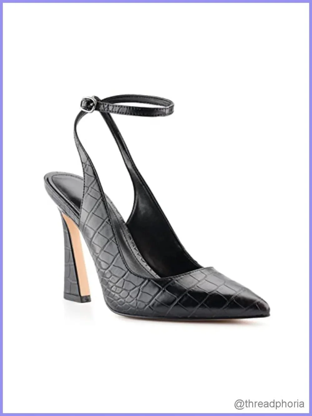 Closed Toe Ankle Strap Heels Pointed Toe Pumps Slingback High Heel